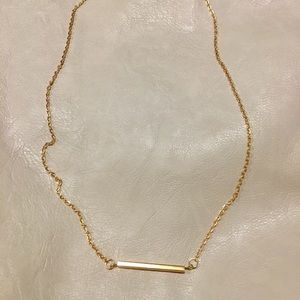 Gold tone Bar Necklace Adjustable Length NWOT